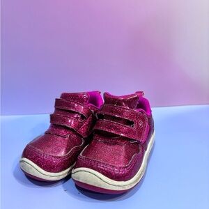 Stride Rite 360 Glitter Velcro Sneakers - Magenta Pink